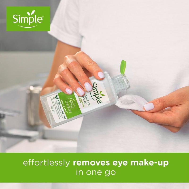 Simple Eye Makeup Remover with Vitamin B5 & E, 125ml - Gentle Formula for All Skin Types - Image 5